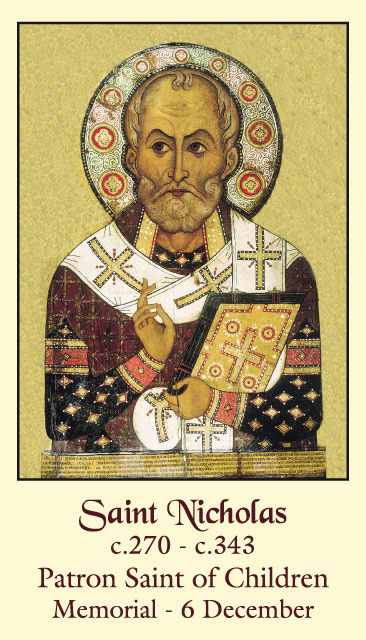 St. Nicholas Prayer for Children Holy Card